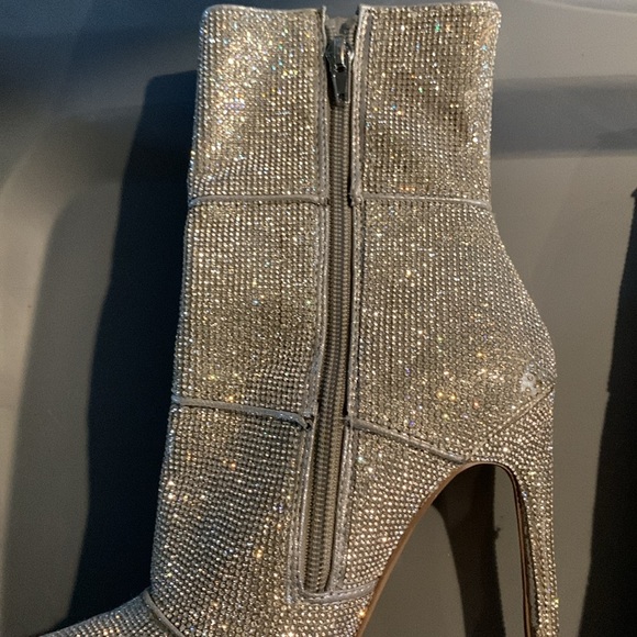 Steve Madden Winona Rhinestone Stiletto High Heel Bootie Mid-Calf - Picture 6 of 12